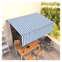 VidaXL Markise Manuell Einziehbar mit Rollo 4x3 m Blau