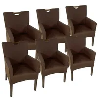 Abato Esszimmer Stühle Set 6 Stück Rattan Bilbao Polstersessel
