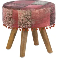 WOMO-DESIGN Sitzhocker Fußhocker Sitzbank Hocker Polsterhocker Badhocker Holzoptik Rot