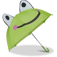 Relaxdays Kinderregenschirm mit 3D Frosch, Regenschirm für Mädchen und