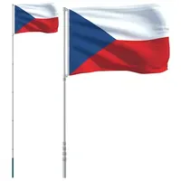VidaXL Tschechische Flagge mit Mast 5,55 m Aluminium
