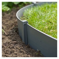 VidaXL Nature Rasenkante mit Bodenanker Set Grau
