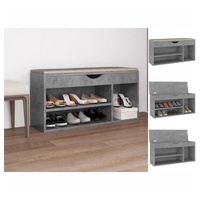 VidaXL Schuhbank mit Kissen Betongrau 104x30x49 cm Holzwerkstoff