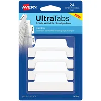 Avery Zweckform AVERY Zweckform UltraTabs Schmal Haftmarker weiß 24