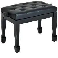Homcom Klavierhocker Schwarz 64 x 35 x 45-55 cm