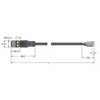 Turck 6629933 Sensor-/Aktor-Anschlussleitung 2 m Polzahl Sensoren: 5 1