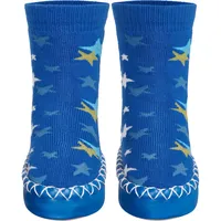 Playshoes Jungen Unisex Kinder Hüttenschuh Kniestrümpfe, blau-Sterne, 27/30