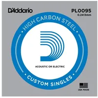 D'Addario PL0095 Gitarren-Einzelsaite (für Akustik oder E-Gitarre) 010'