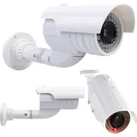 O&W Security Dummy Kamera, Überwachungskamera Attrappe mit blinkendem LED,
