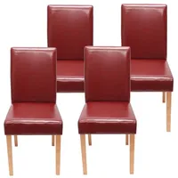 MCW 4er-Set Esszimmerstuhl Stuhl Küchenstuhl Littau MVG-zertifiziert ~ Kunstleder,