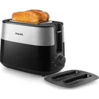 Philips Daily Collection HD2517/90 toaster 2 slice(s) Black, Silver,