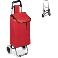 Relaxdays Einkaufstrolley Metall rot 30,0 x 40,0 x 91,0