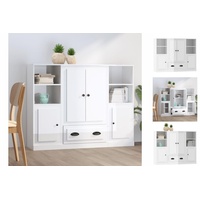 VidaXL Highboards 3 Stk. Hochglanz-Weiß Holzwerkstoff