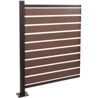 MCW Alu Mülltonnen-Zaun MCW-K57, Erweiterungselement Mülltonnenverkleidung, Holzoptik erweiterbar 130x100x6cm