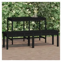 VidaXL Gartenbank 2-Sitzer Schwarz 159,5x44x45 cm Massivholz Kiefer