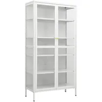 VidaXL Vitrine Weiß 90x40x180 cm Stahl und Gehärtetes Glas