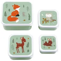 A Little Lovely Company Waldfreunde grün Lunchbox-Set Verschiedene Größen