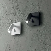 Ideal Lux LED Wandleuchte mit Schalter, schwenkbar, schwarz