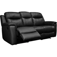 Vente-unique Relaxsofa Leder 3-Sitzer - Schwarz - EVASION