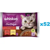 Whiskas Adult 52x85g: Nassfutter für Katzen mit Rindfleisch und