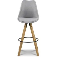 Actona 2er Set Actona Barhocker Dima Stoff Grau Hellgrau