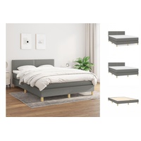 VidaXL Boxspringbett mit Matratze Dunkelgrau 140x200 cm Stoff1373167