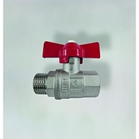 Fukana Kugelhahn mit Flügelgriff 53212 rot, AG x IG