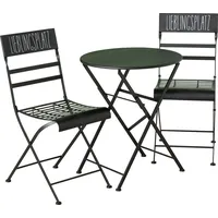 Levandeo Balkon Set Lieblingsplatz Metall Schwarz Garten 3tlg Sitzgruppe