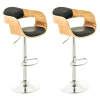 CLP 2er Set Barhocker Kingston Kunstleder natura/schwarz