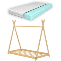 [en.casa] Kinderbett ’Vimpeli’ 80 x 160 cm mit Matratze