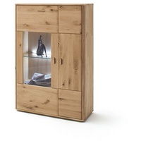 MCA Furniture Vitrine Highboard Ravello rechts, Balkeneiche Bianco, LED
