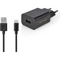 Nedis 10.5W USB-Universal-Ladegerät inkl. Micro-USB-Kabel schwarz (WCHAM213ABK)
