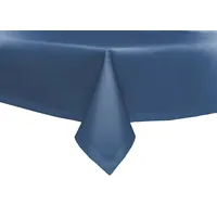 TEXPOT Tischdecke 180 cm rund Blau Leinenoptik Lotuseffekt Fleckschutz