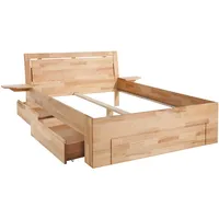 OTTO home Massivholzbett OTTO HOME "Sabrina", beige (kernbuchefarben), L:211cm,