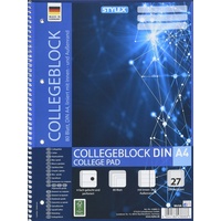 PAULROMMER Stylex 43888 Spiral-Kollegblock A4, 80 Blatt, liniert