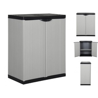 VidaXL Garten-Lagerschrank mit 1 Boden Grau und Schwarz 68x40x85