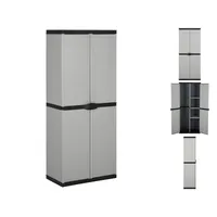VidaXL Garten-Lagerschrank mit 3 Böden Grau & Schwarz 68x40x168