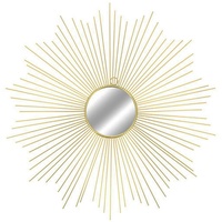Mojawo Wandspiegel Dekospiegel Sonne Metall Gold Ø65cm