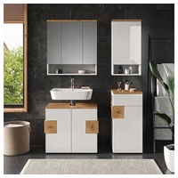 Vicco Badschrank Eden, Weiß Hochglanz/Artisan-Eiche 40 x 77.5 cm