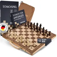Falkenwerk Magnetisches Schachspiel & Dame - Holz [38x38 cm]