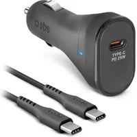 SBS Mobile PD KFZ-Ladegerät 25W USB-C + USB-C Kabel