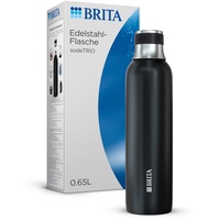 Brita sodaTRIO Edelstahlflasche klein/schwarz Sprudlerflaschen