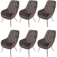 Mendler 6er-Set Esszimmerstuhl HWC-K26, Polsterstuhl Stuhl Wohnzimmerstuhl Küchenstuhl mit