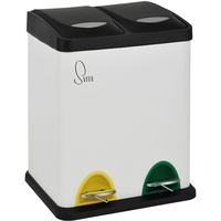 Svita TC2X8 Mülleimer 16 Liter 2x8L doppelt Kücheneimer Treteimer
