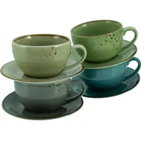 CreaTable Cappuccinotasse Nature Collection 8tlg. Steinzeug Bunt