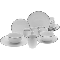 CreaTable Kombiservice Schwarz/ Weiß, 16-teilig