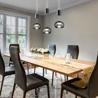 Trio LED-Pendelleuchte Madison Alu, Eisen, Stahl & Metall Schwarz