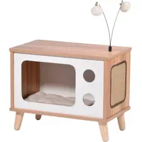 Dobar Katzenhöhle TV-Design mit Spielbällen 50 x 29 x