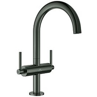 Grohe Atrio Waschtisch-Einlochbatterie L-Size, Hebelgriffe, hard graphite gebürstet (21145AL0)