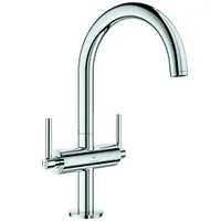 Grohe Atrio Waschtisch-Einlochbatterie L-Size, Hebelgriffe, Ablaufgarnitur, chrom